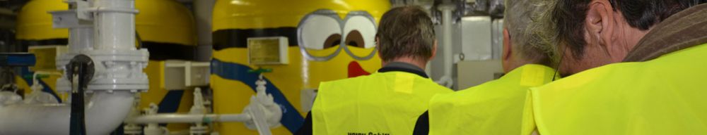 Exkursion im Maschinenraum an Bord der Stenaline.